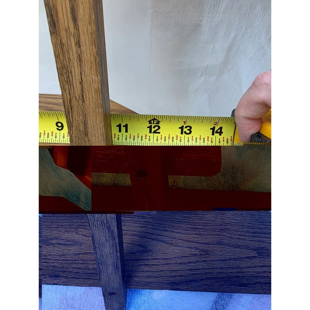 ​Vtg Mid-Century Modern Asymmetrical Wooden Miniature Display Shelf 24.25x20.75